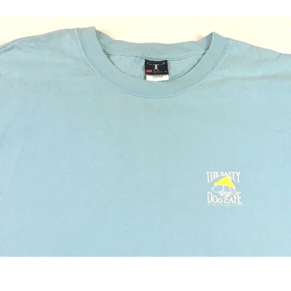 Salty Dog Cafe T-Shirt Blue Yellow Hat Logo Size Large - Picture 2 of 4